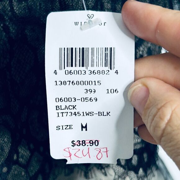 NEW Windsor Sheer Black Lace Bodysuit size Medium - Picture 7 of 16